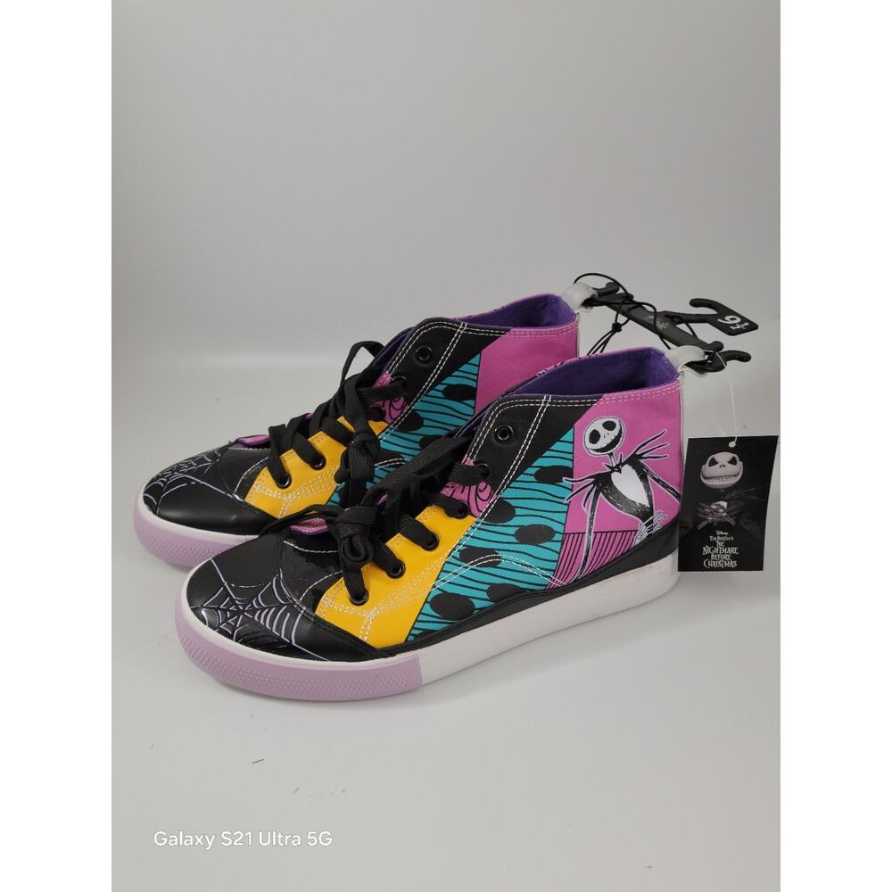 Disney Nightmare Before Christmas Sneakers Women's Size 9.5 Mid Lace Up Shoes